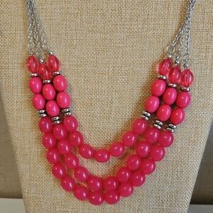 Paparazzi Vibrant Pink Beaded Necklace